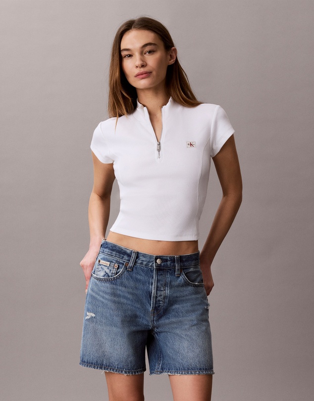 Calvin Klein Jeans - Monologo Patch Rib Zip Top