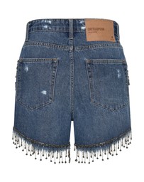 ONE TEASPOON - Razzle Dazzle Truckers Mid Waist Relaxed Shorts Blue
