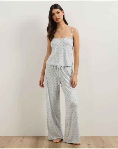Atmos&Here - Print Pointelle Cami and Pants Pyjama Set