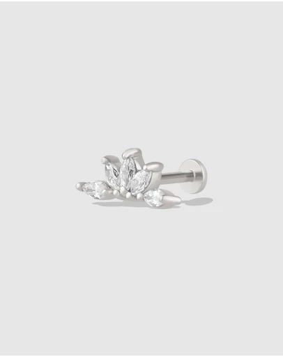 Wanderlust + Co - Sunrays Silver Flat Back Earring