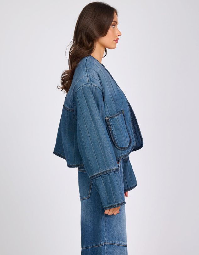 ONE TEASPOON - Denim Wadded Jacket - Deep Pacifica Blue