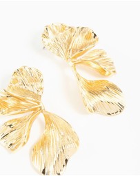 Lovisa - Gold Plated Organic Petal Stud Earrings