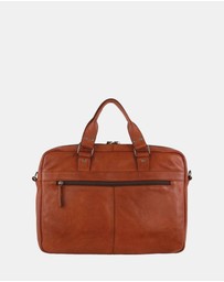 Pierre Cardin - Pierre Cardin Multi-Compartment Leather Computer Bag