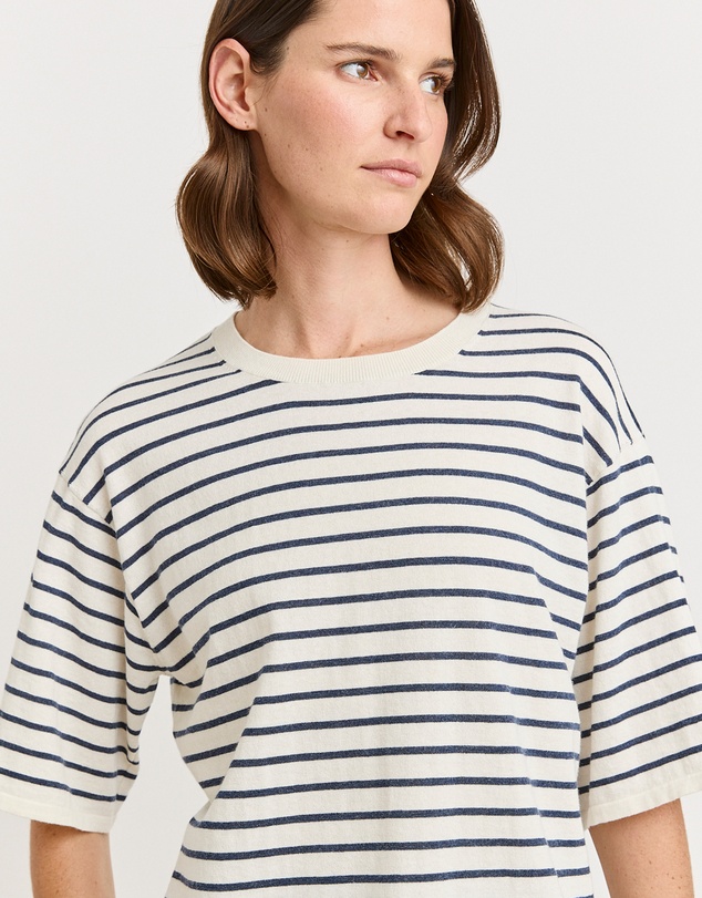 Toorallie - Relaxed Stripe Knit Tee
