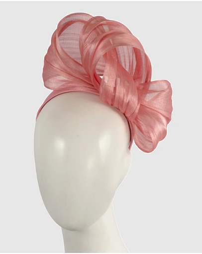 Fillies Collection - Bespoke Coral Bow Racing Fascinator