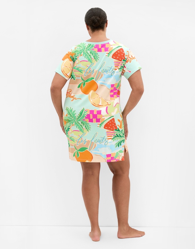 City Chic - Plus size Summer Love Print Sleep Shirt - mint