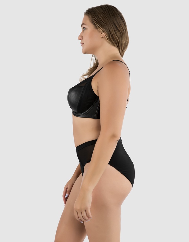 Parfait - Stevie Faux Leather Unlined Wired Full Bust Bra