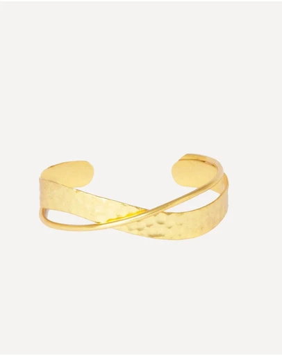 Ottoman Hands - Evenness Hammered Gold Bangle Bracelet