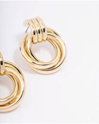 Lovisa - Gold Plated Circular Drop Stud Earrings