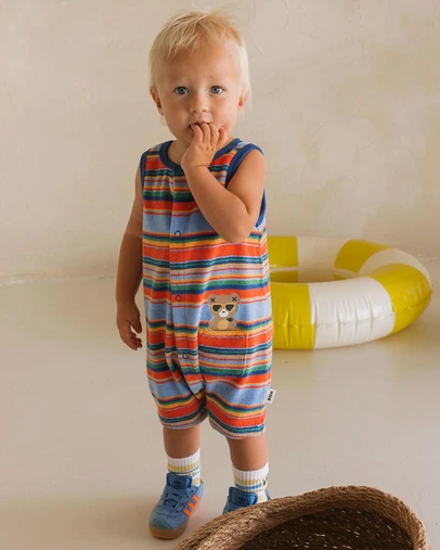 Huxbaby - Hux Sunset Stripe Sleeveless Romper - ICONIC EXCLUSIVE - Babies