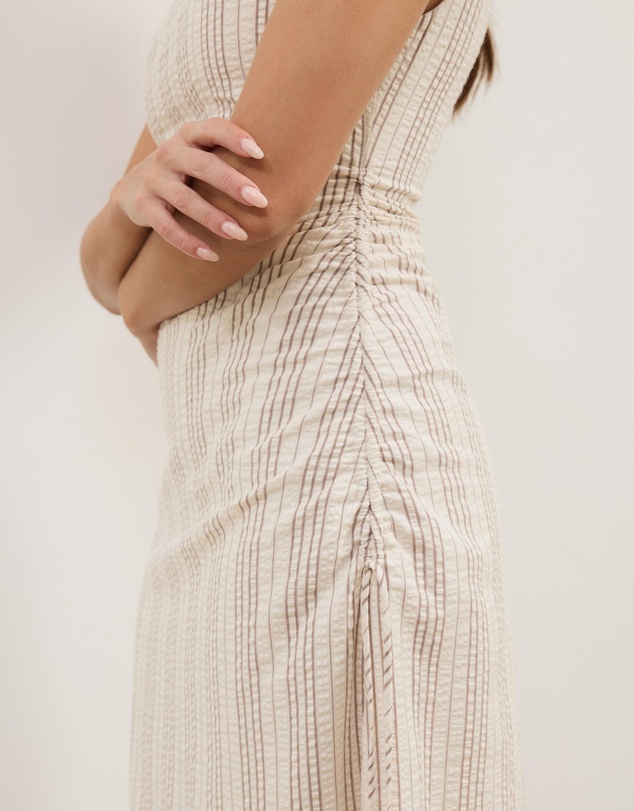 Atmos&Here - Sally Cotton Striped Midi Dress