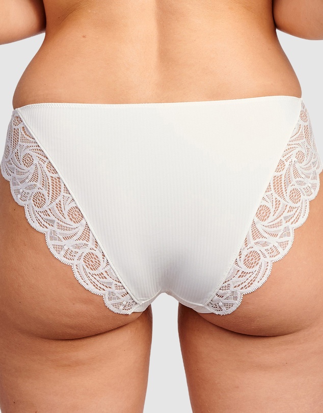 Sans Complexe - Ariane Essential Ribbed Microfibre Bikini Brief With Lace