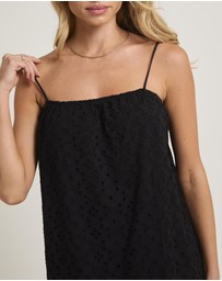 Subtitled - Pia Broderie Throw On Mini Dress