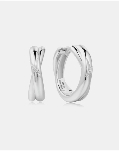 Ania Haie - Ania Haie Silver Cross Duo Huggies