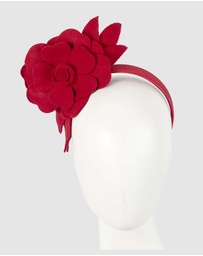 Max Alexander - Felt Red Flower Racing Fascinator Headband