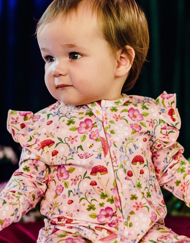 Fleur Harris - 'Toadstool' Precious Frill Coverall in Apricot