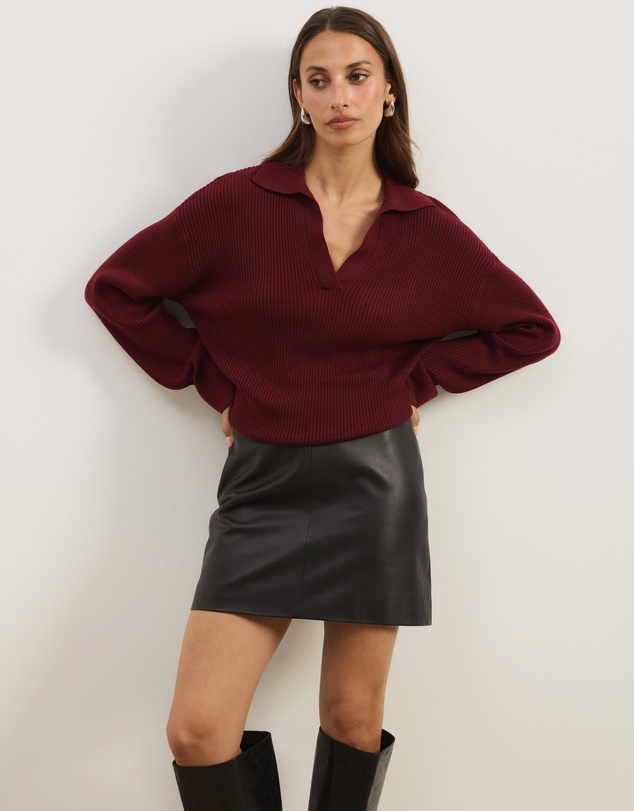Atmos&Here - Eden Rib Collar Knit