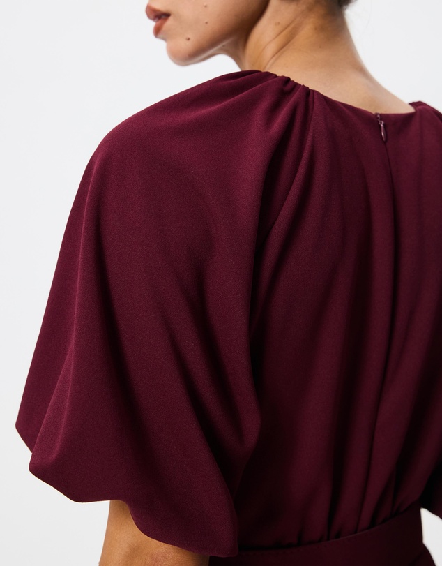 Tussah - Carla Puff Sleeve Belted Midi Dress