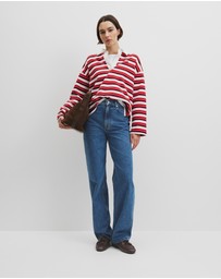Country Road - Australian Grown Cotton Stripe Texture Rugby Sweat