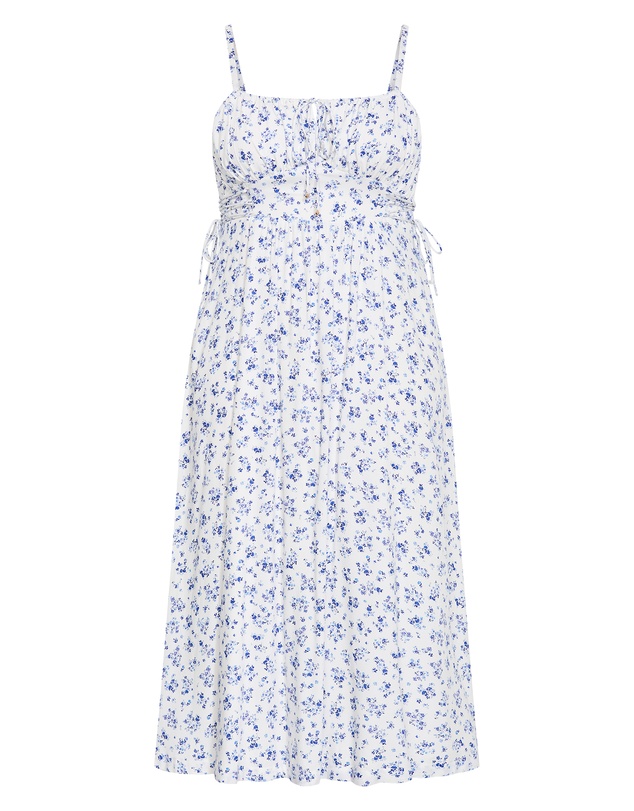 City Chic - Plus size Anna Petal Print Maxi Dress - ivory