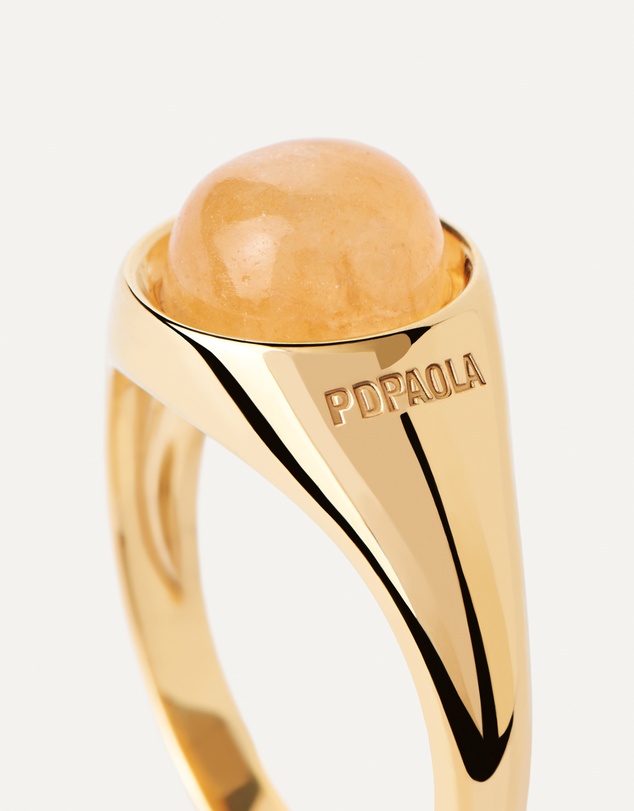 PDPAOLA - Yellow Aventurine Moon Ring