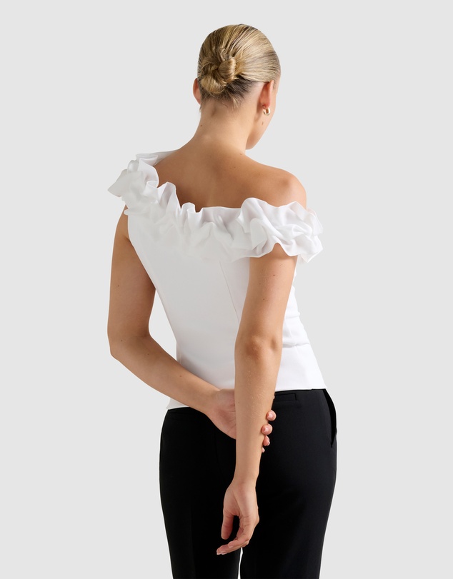 Forever New - Sadie Tipped Shoulder Ruffle Top