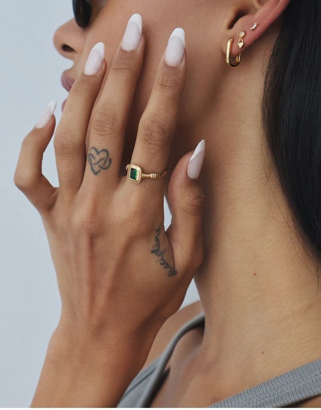 HOUSE OF SLANI - Green Meralda Gold Ring