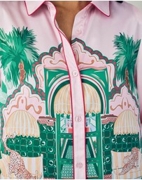 Chelsea Peers - Satin The Clubhouse Print Long Pyjama Set