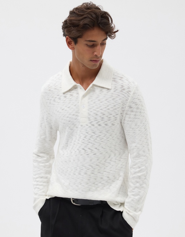 AERE - Organic Cotton Slub Rugby Polo