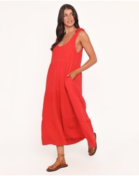 Petal & Pup - Marcy Midi Dress - Red