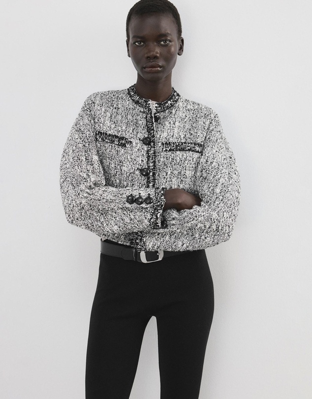 M.N.G - Tweed Jacket With Frayed Ends