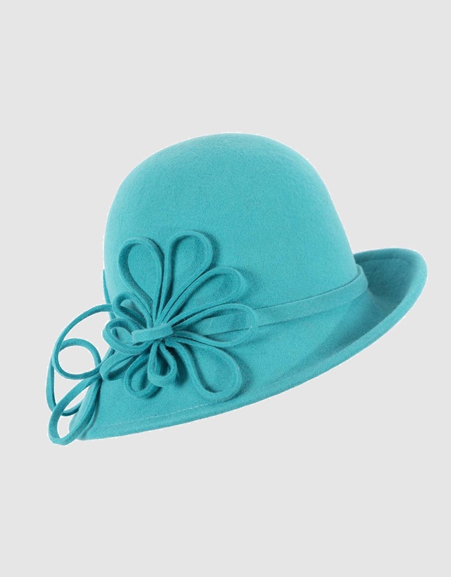 Max Alexander - Winter Felt Turquoise Cloche Hat