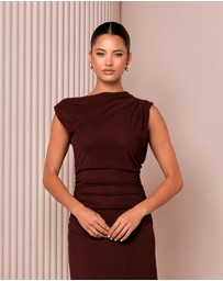 Azzurielle - Pru Off Shoulder Mesh Dress