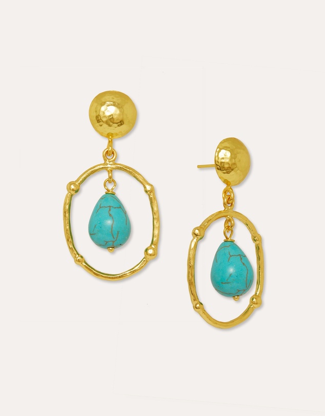 Ottoman Hands - Sloane Turquoise Drop Stud Earrings