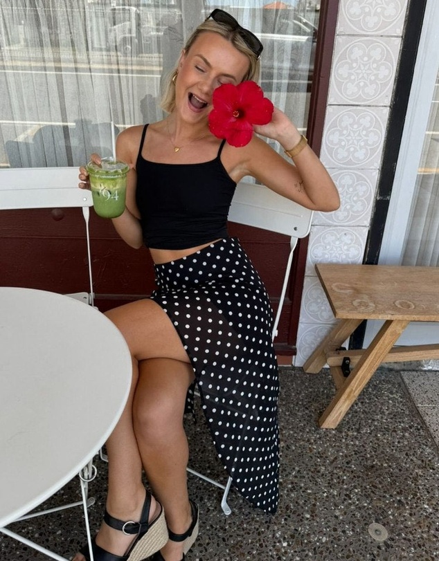 Beginning Boutique - Khalea Black Polka Dot Hanky Hem Midi Skirt