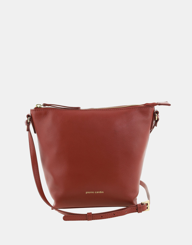 Pierre Cardin - Pierre Cardin Genuine Leather Bucket Crossbody Bag