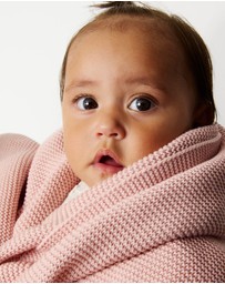 Living Textiles - Pram Knitted Blanket - Dusty Rose