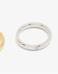 Lovisa - Waterproof Gold Plated Stainless Steel Mixed Metal Rings 3-Pack