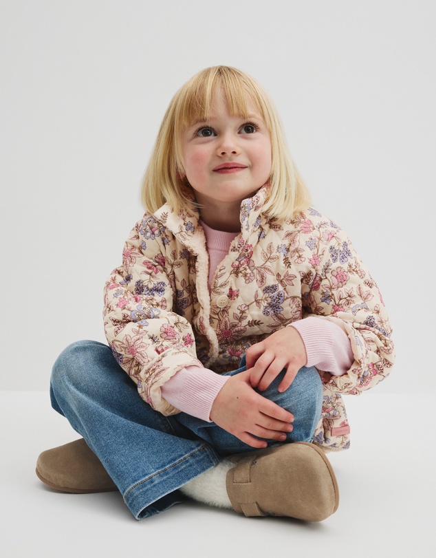 Country Road - Organically Grown Cotton Print Sherpa Lined Jacket