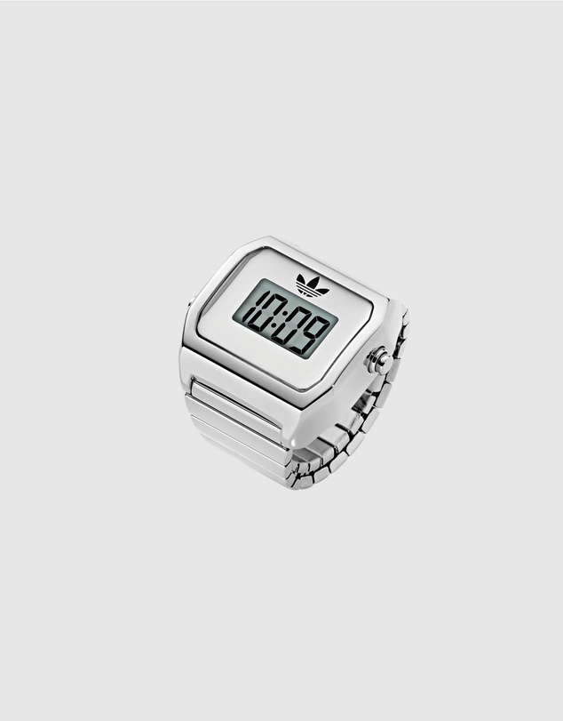 adidas Originals - Digital Two Silver-Tone Expansion Band Ring Watch