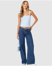 EDIKTED - Virginia Lace Trim Eyelet Tank Top