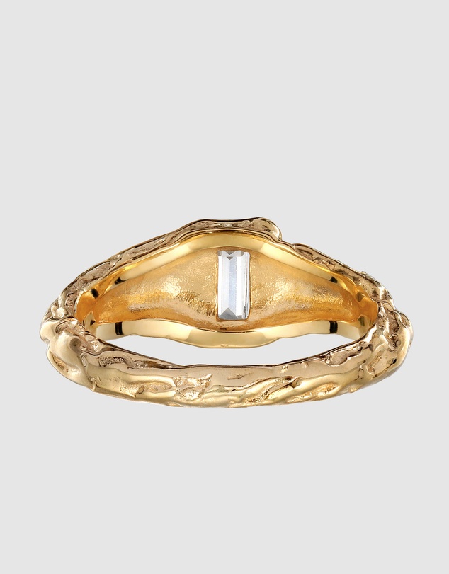 Elli Jewelry - Topaz Signet Ring in Gold-Plated 925 Silver