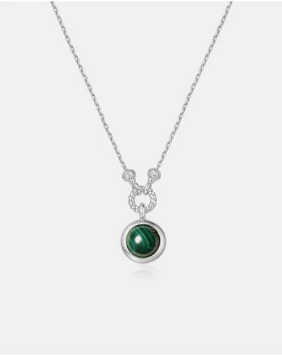 Ania Haie - Ania Haie Silver Malachite Reversible Vacation Necklace