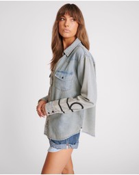 ONE TEASPOON - Western Denim Shirt - Old Blue