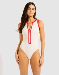 Seafolly - Band Wave Zip Front One Piece