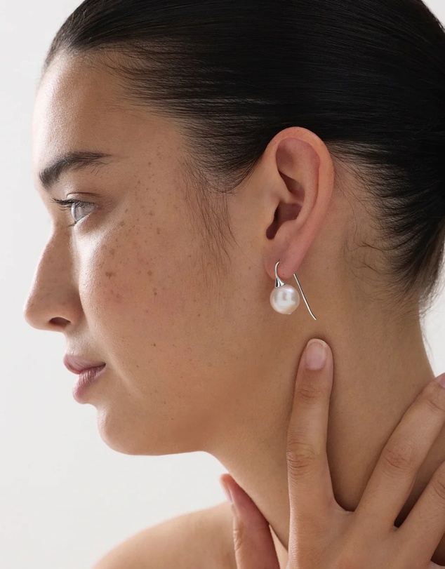 Najo - Luna Silver Pearl Earring