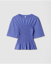 & Other Stories - Smocked Crewneck Top