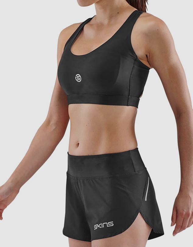 SKINS - SKINS Women's Series-3 Clothing Elite Sports Bra Activewear Black