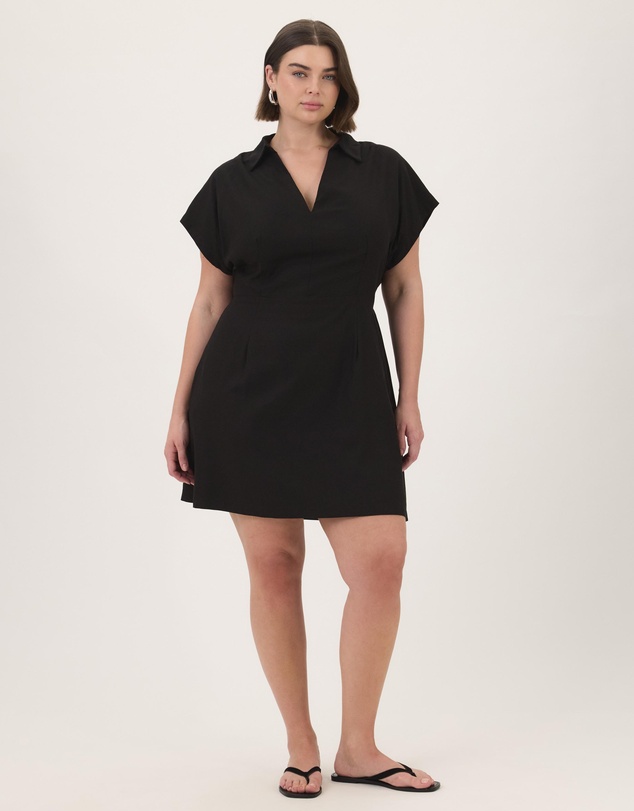 Atmos&Here Curvy - Sofia Linen Blend Mini Dress