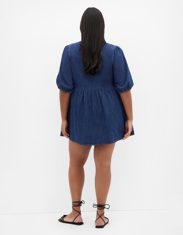 City Chic - Tie Mini Denim Dress
